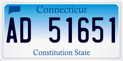 CT license plate AD51651