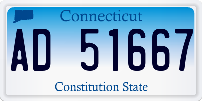 CT license plate AD51667