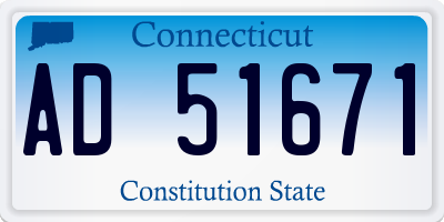 CT license plate AD51671