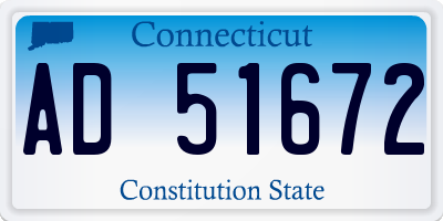 CT license plate AD51672