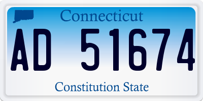 CT license plate AD51674