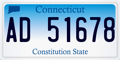 CT license plate AD51678