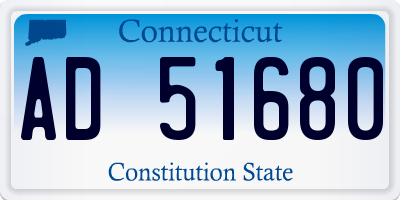 CT license plate AD51680