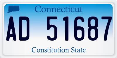 CT license plate AD51687
