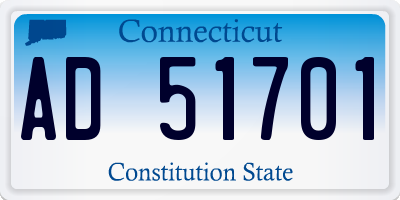 CT license plate AD51701
