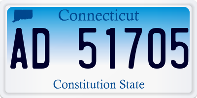CT license plate AD51705