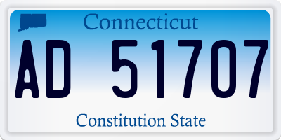 CT license plate AD51707
