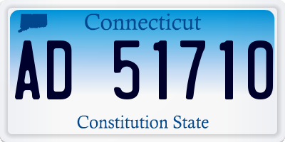 CT license plate AD51710