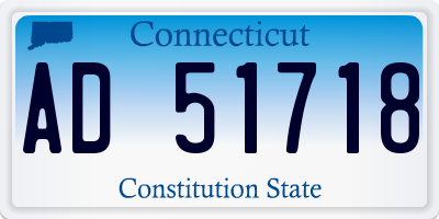 CT license plate AD51718