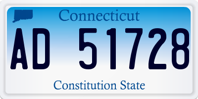 CT license plate AD51728