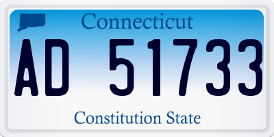 CT license plate AD51733