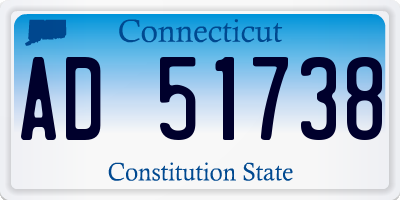 CT license plate AD51738