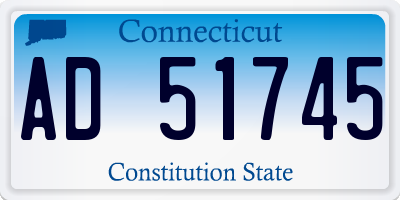 CT license plate AD51745