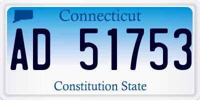 CT license plate AD51753