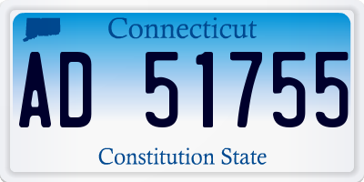 CT license plate AD51755