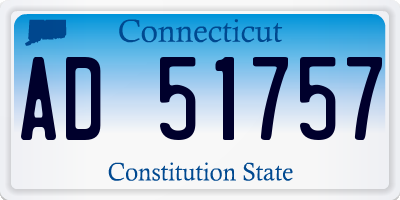 CT license plate AD51757