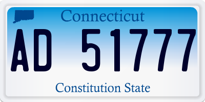CT license plate AD51777