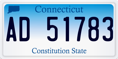 CT license plate AD51783