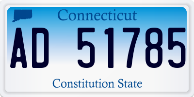 CT license plate AD51785