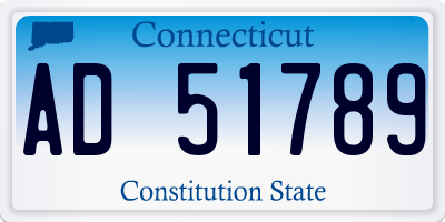 CT license plate AD51789