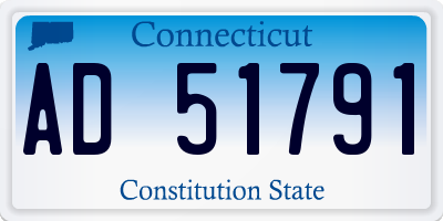 CT license plate AD51791
