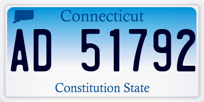 CT license plate AD51792