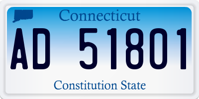 CT license plate AD51801
