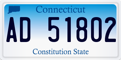 CT license plate AD51802