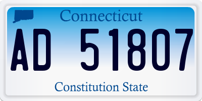 CT license plate AD51807