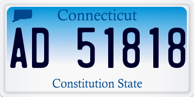 CT license plate AD51818