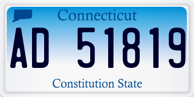 CT license plate AD51819