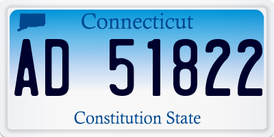 CT license plate AD51822