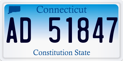 CT license plate AD51847
