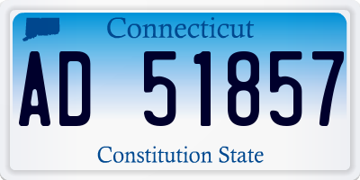 CT license plate AD51857