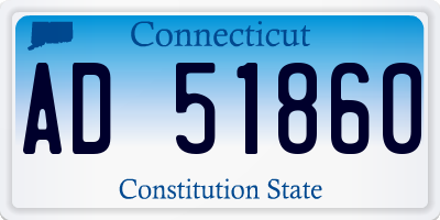 CT license plate AD51860