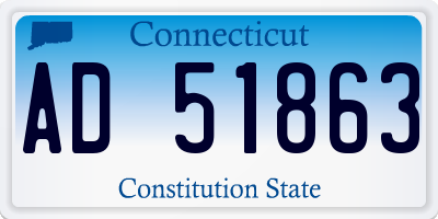 CT license plate AD51863