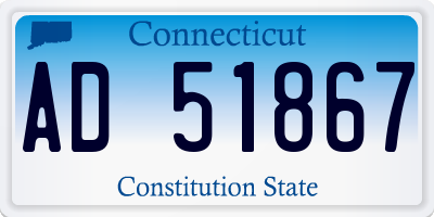 CT license plate AD51867