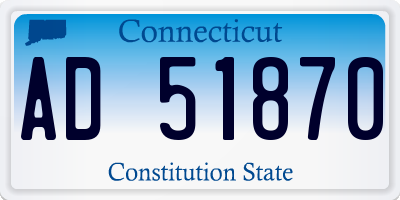CT license plate AD51870