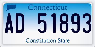 CT license plate AD51893