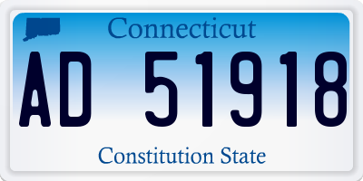 CT license plate AD51918