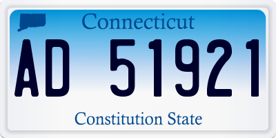 CT license plate AD51921