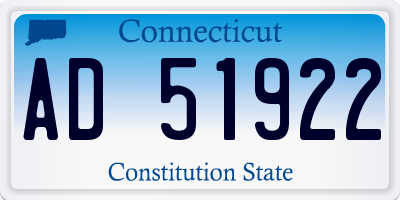 CT license plate AD51922