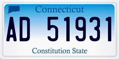 CT license plate AD51931