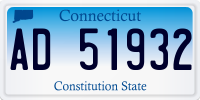 CT license plate AD51932