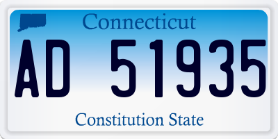 CT license plate AD51935