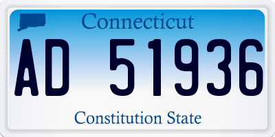 CT license plate AD51936