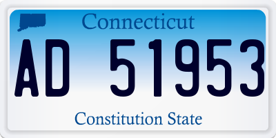CT license plate AD51953