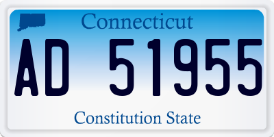 CT license plate AD51955
