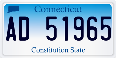 CT license plate AD51965