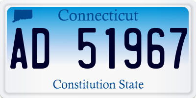 CT license plate AD51967